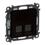 Розетка подвійна RJ45 кат. 5e UTP Legrand Valena Life, з накладками, матовий чорний