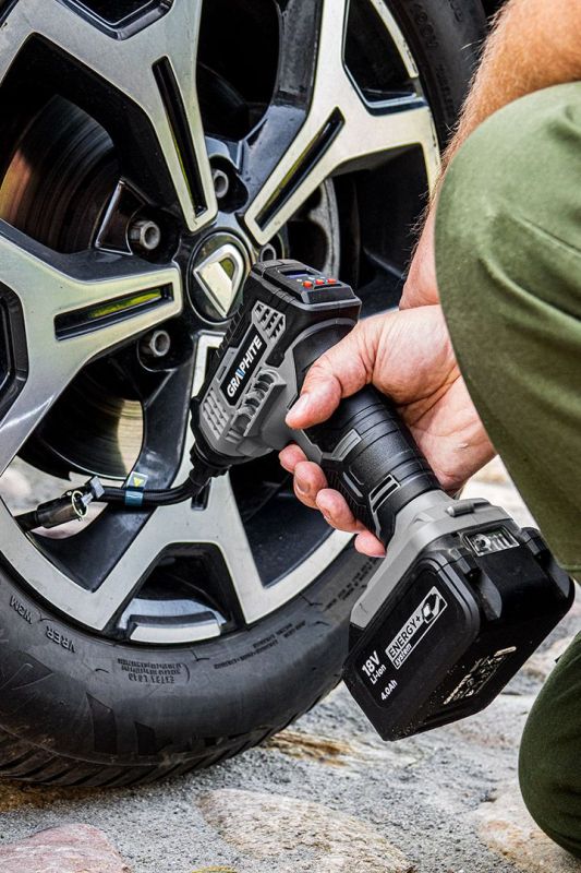 Компресор автомобільний акумуляторний GRAPHITE Energy+ 18В 7бар 0.73кг без АКБ та ЗП