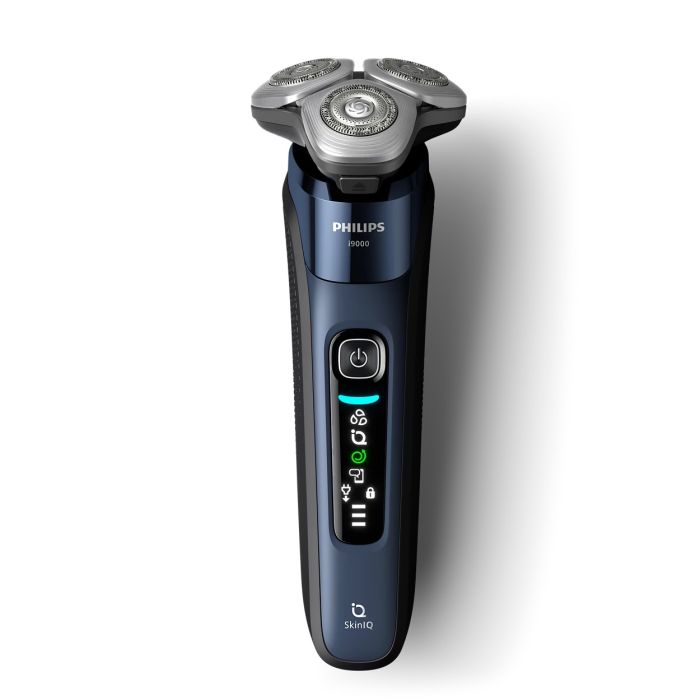 Бритва електр. Philips Series i9000 Prestige SkinIQ,  бритв.головок-3, Li-Ion, сух.+волог., індикатор заряду, твердий чохол, синій