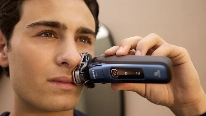 Бритва електр. Philips Series i9000 Prestige SkinIQ,  бритв.головок-3, Li-Ion, сух.+волог., індикатор заряду, твердий чохол, синій