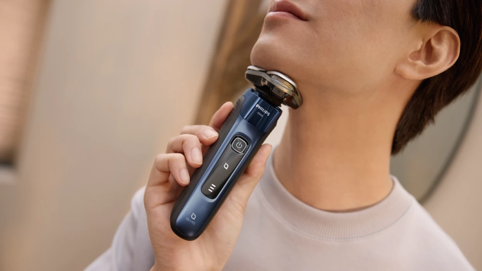 Бритва електр. Philips Series i9000 Prestige SkinIQ,  бритв.головок-3, Li-Ion, сух.+волог., індикатор заряду, твердий чохол, синій