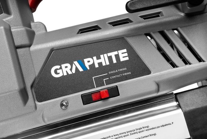 Гвоздозабиватель аккумуляторный GRAPHITE Energy+ 18В гвозди до 50мм скобы до 40мм 2.64кг без АКБ и ЗП