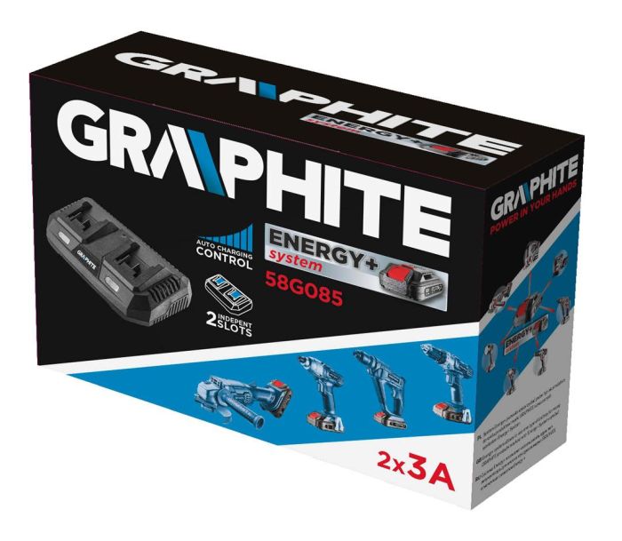 Зарядное устройство GRAPHITE Energy+ 18В, 3А,0.74кг
