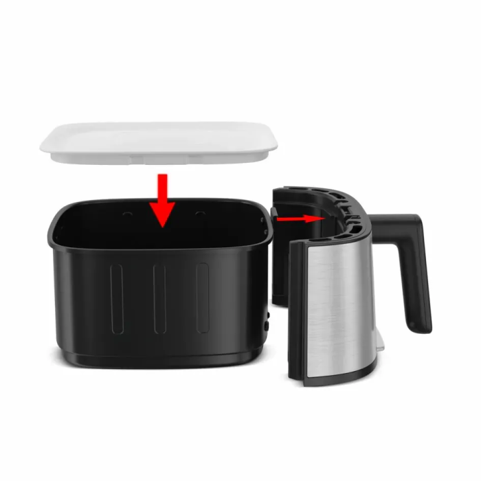 Мультипіч Tefal Easy Fry Silence, 1670Вт, чаша-5л, сенсорне керув., 10 програм, пластик, нерж. сталь-чорний