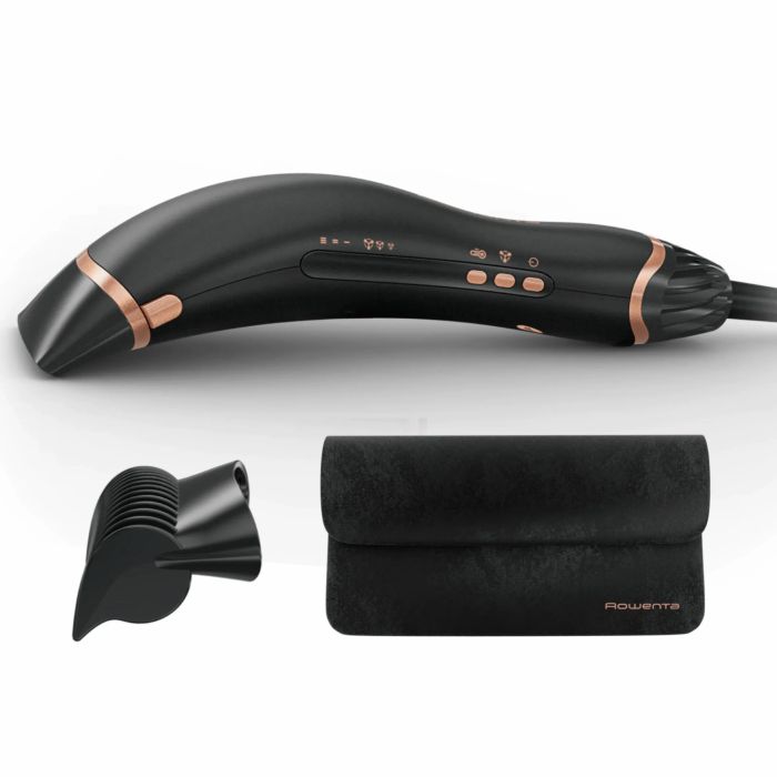 Фен Rowenta Ultimate Experience Air Motion, 1300Вт, 3 режими, насадка-гребінець, кейс для зберігання, іоніз-я, хол. обдув, чорний