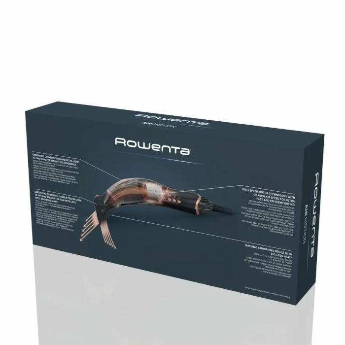 Фен Rowenta Ultimate Experience Air Motion, 1300Вт, режимов-3, иониз-я, хол. обдув, черный