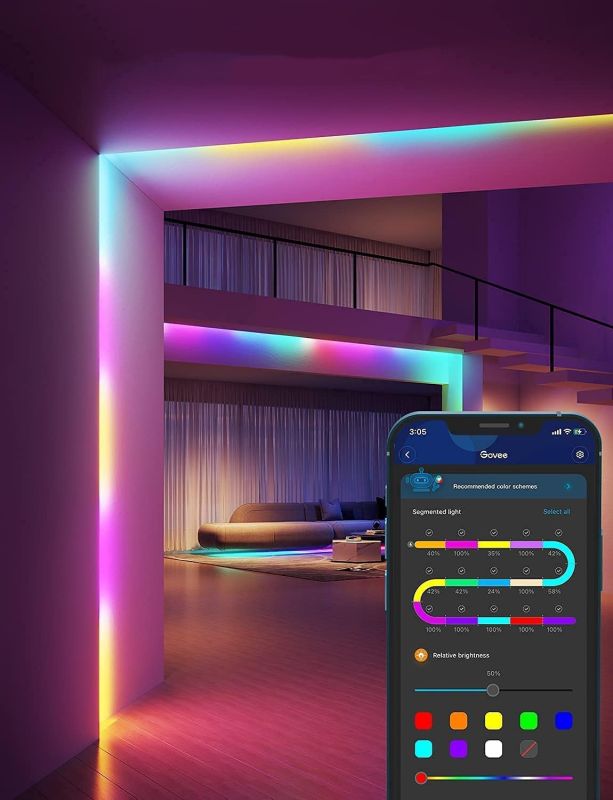 Лента светодиодная умная Govee H612A Strip Light S With Protective Coating, 5м, RGBICW, WI-FI/Bluetooth, білий