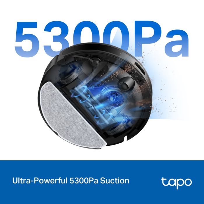 Робот-пилосмок TP-LINK TAPO RV 20 MAX LIDAR з підтримкою вологого прибирання + док-станція