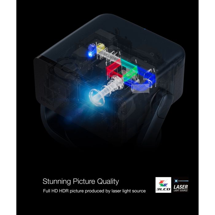 Проєктор Epson EF-22B FHD, 1000 lm, LASER, 1, Google TV, black