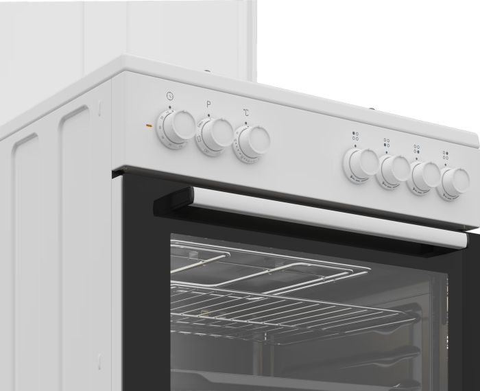 Плита Beko комби, 66л, 60x60см, конвекция, белый