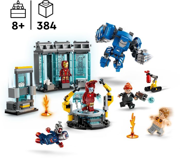 Конструктор LEGO Super Heroes Лабораторія Залізної Людини: зал обладунків