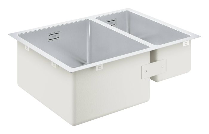 Мийка кухонна GroheK700U нерж. сталь, прямокут., без крила, 595х450х200мм, чаша - 2, врізна, нерж