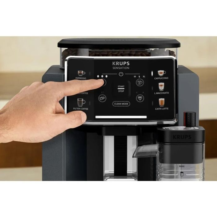 Кофемашина Krups Sensation Milk M90 1.7л, зерно, автомат.капучинатор, авторецептов - 6, черный