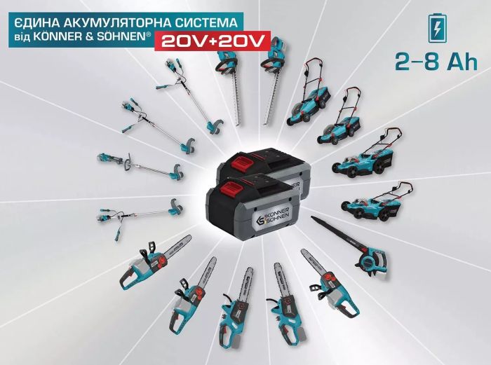 Газонокосилка аккумуляторная Konner&Sohnen KS 33LM-20V 20В акб 1х4А·час 33см 30л 25-75мм 14кг