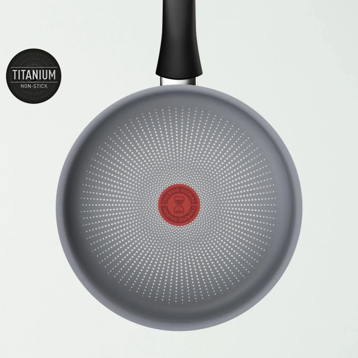 Сотейник Tefal Halo, 24см, с крышкой, алюминий, бакелит, стекло, серый