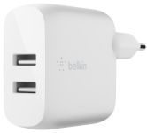 Зарядний пристрій мережевий Belkin 24Вт 2хUSB-A, білий