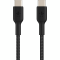 Кабель USB-C > USB-C заряджання/синхронізації Belkin 1м, 60Вт, Type-C, плетений, чорний