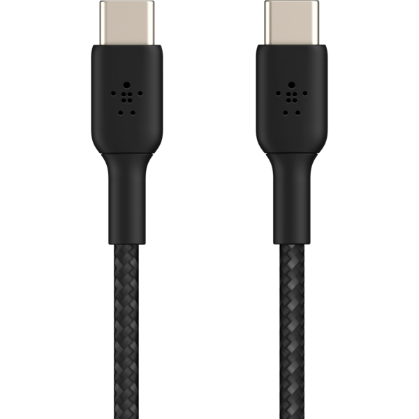 Кабель USB-C > USB-C заряджання/синхронізації Belkin 1м, 60Вт, Type-C, плетений, чорний