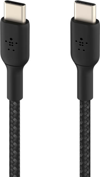 Кабель USB-C > USB-C заряджання/синхронізації Belkin 1м, 60Вт, Type-C, плетений, чорний