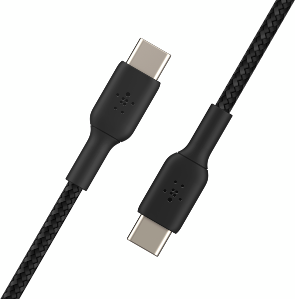 Кабель USB-C > USB-C заряджання/синхронізації Belkin 1м, 60Вт, Type-C, плетений, чорний