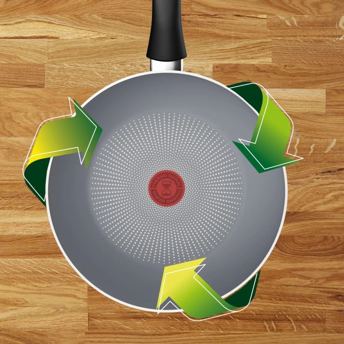 Сковорода ВОК Tefal Halo, 28см, алюміній, бакеліт, сірий