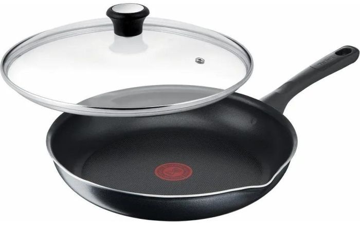 Сковорода с крышкой Tefal Day by Day, 20см, с крышкой, алюминий, бакелит, стекло, черный