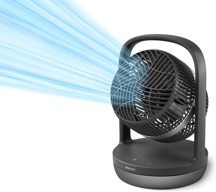 Вентилятор Philips настольный Series 3000, 22см, 27Вт, таймер, поворот 180, черный