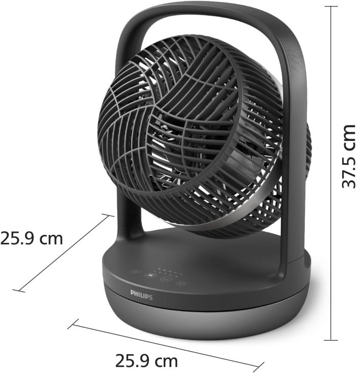Вентилятор Philips настольный Series 3000, 22см, 27Вт, таймер, поворот 180, черный