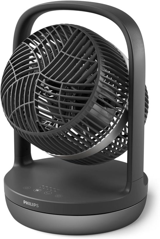 Вентилятор Philips настольный Series 3000, 22см, 27Вт, таймер, поворот 180, черный