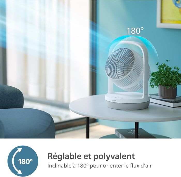 Вентилятор Philips настольный Series 2000, 22см, 24Вт, таймер, поворот 180, белый