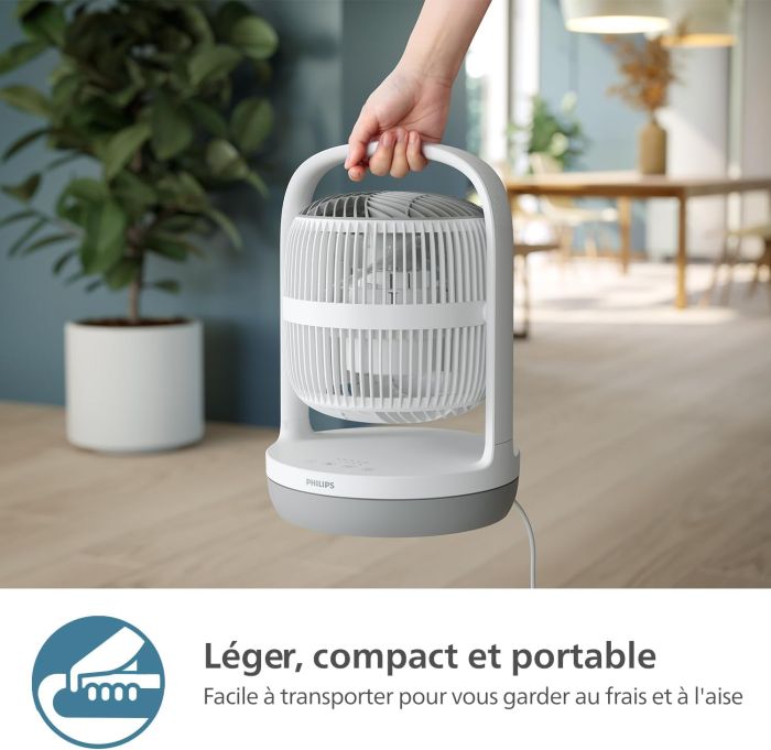 Вентилятор Philips настольный Series 2000, 22см, 24Вт, таймер, поворот 180, белый
