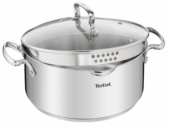 Каструля Tefal DUETTO+, 1.5л, з кришкою, нержавюча сталь, скло