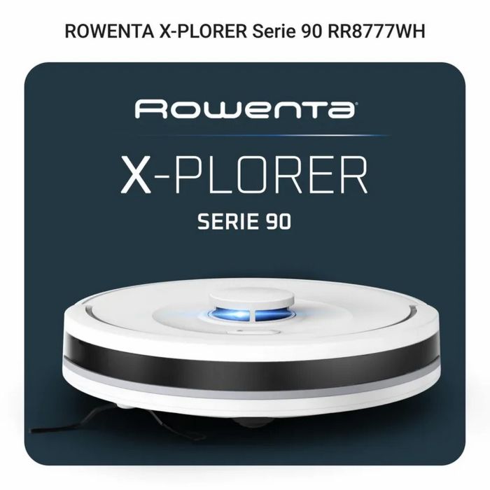 Робот-пылесос Rowenta моющий X-Plorer Serie 90, 6000ПаВт, h=9.7см, влажная уборка, мешок-0.26л, конт пыль -0.29л, автон. раб. до 120мин, белый