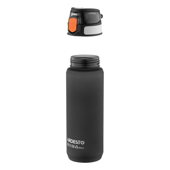 Пляшка для води Ardesto Matte 800мл, пластик, чорний