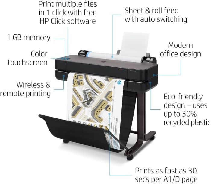 Принтер HP DesignJet T630 24" с Wi-Fi