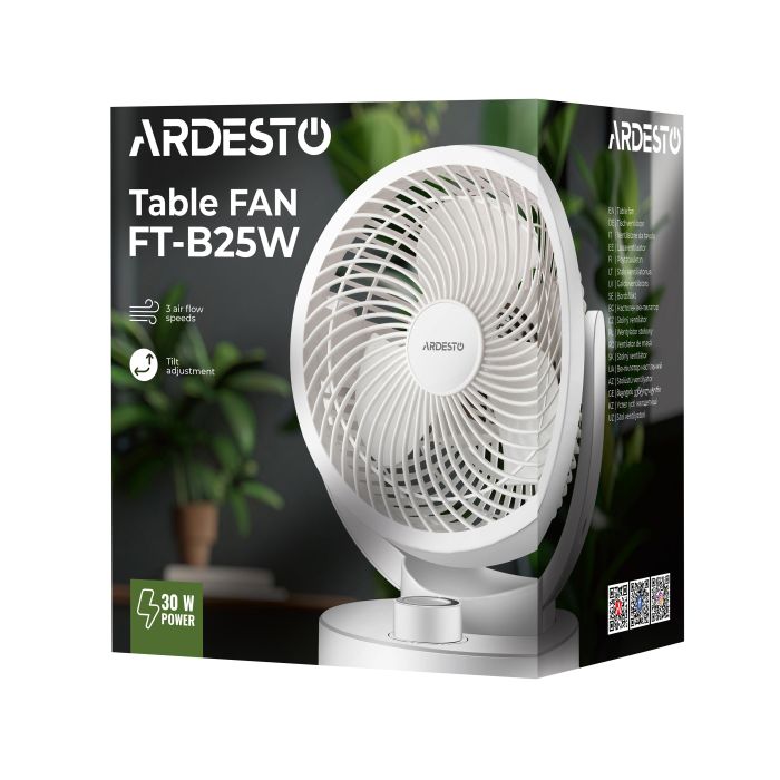 Вентилятор   настольный, 15см, 30Вт, белый ARDESTO FT-B25W