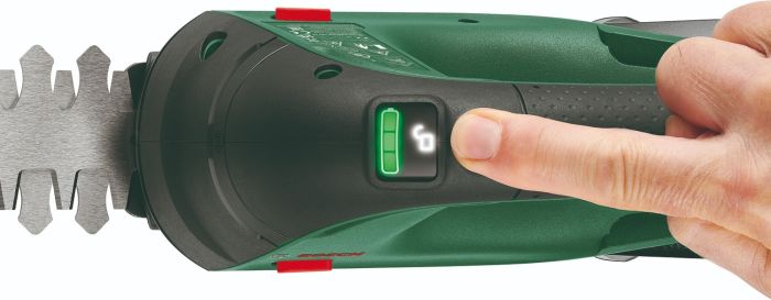Ножиці для трави акумуляторні Bosch AdvancedShear 18V-10 + насадка кущоріз 10/20см крок різу 8мм 1xPBA 2.0Ah 2.45кг