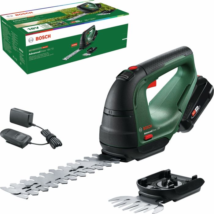 Ножиці для трави акумуляторні Bosch AdvancedShear 18V-10 + насадка кущоріз 10/20см крок різу 8мм 1xPBA 2.0Ah 2.45кг