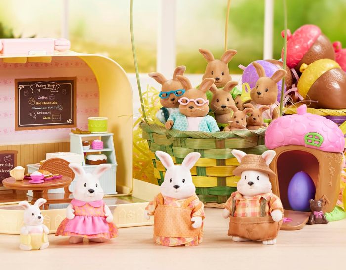 Набор фигурок Li'l Woodzeez Семья Кроликов 4ед, книжка EN