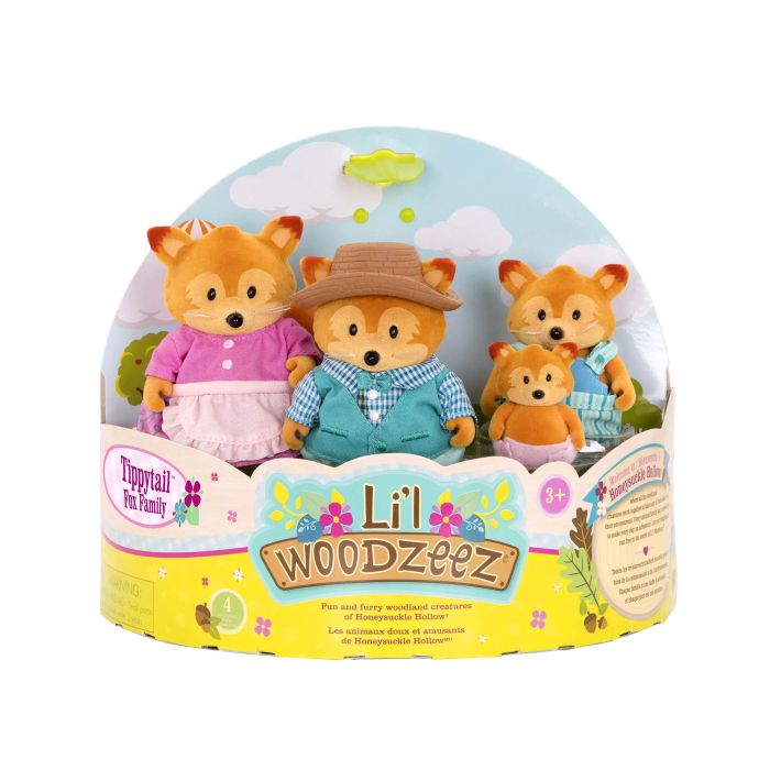 Набір фігурок Li`l Woodzeez Сім'я Лисичок 4од, книжка EN