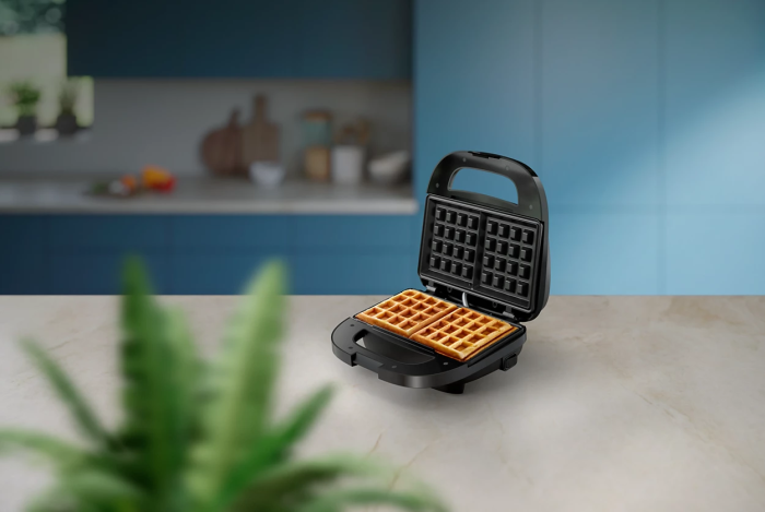 Вафельтница Philips Series 3000 750Вт, антипригарное покрытие, корпус-пластик, черный
