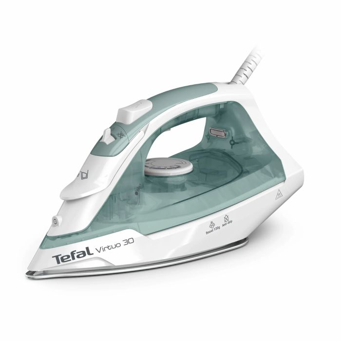 Утюг Tefal Virtuo 30, 1800Вт, 240мл, паровой удар -120гр, постоянный пар - 27гр, керам. подошва, бело-зеленый