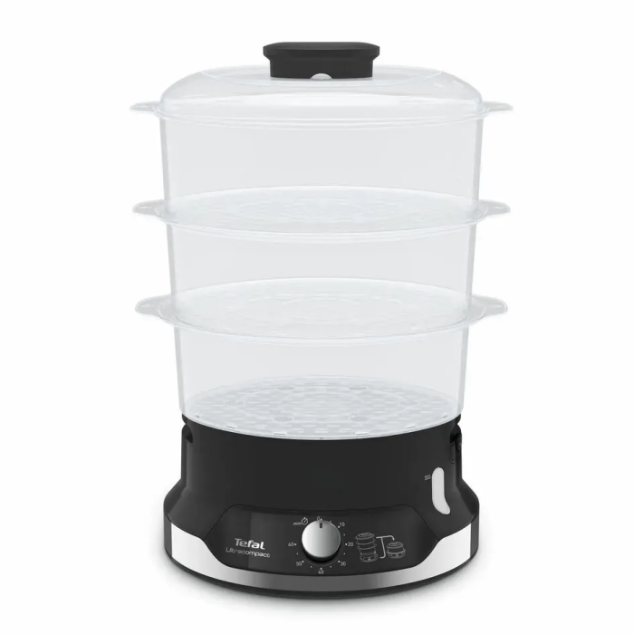 Пароварка Tefal Convenient, 800Вт, чаша-9л, резервуар для воды -1л, механическое управл., пластик, черный