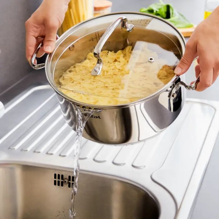 Набор посуды Tefal DUETTO+, 6 предметов, нержавеющая сталь, стекло