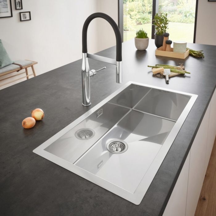 Мойка кухонная Grohe K700, нерж.сталь, прямоугольная, без крыла, 800x400x200мм, чаша - 1, универсальная, нержавеющая сталь.