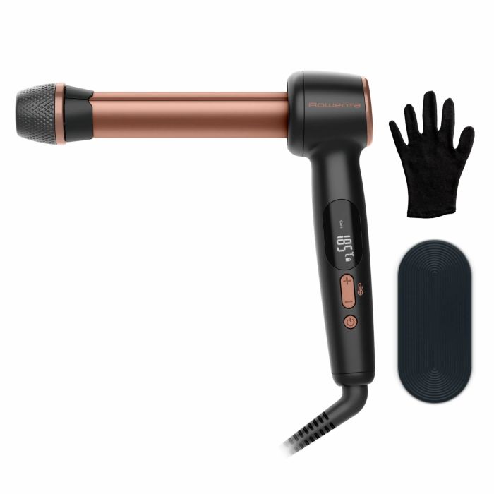 Стайлер Rowenta Twist Curl, автоматичний, темп.режимів-4, 150C–210С, кераміка, рукавика та термопідкладка, чорно-золотий