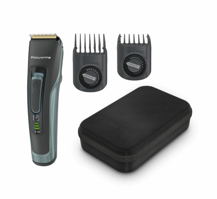Машинка для стрижки Rowenta Advancer, для бороди, вусів, голови, мережа+акум., роторний мотор, насадок-2, кейс, титан.напил., темно-зелений