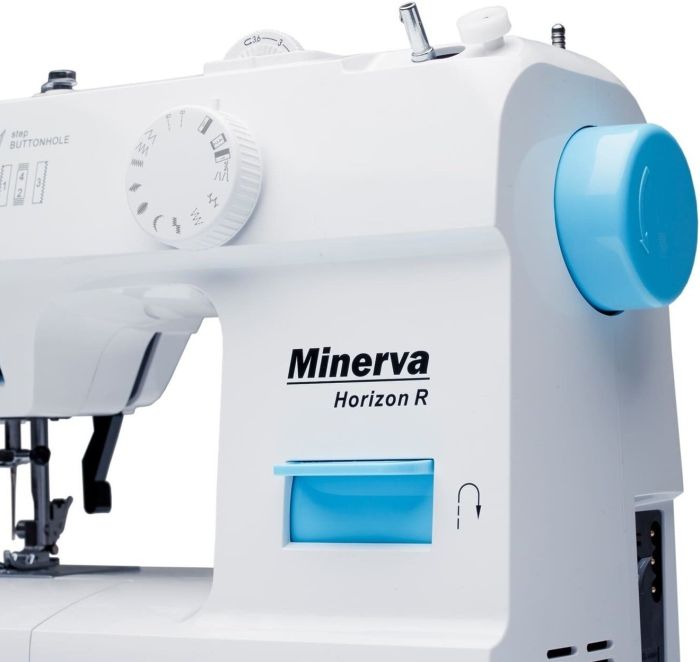 Швейная машина МINERVA Horizon R, электромех., 71 Вт,  13 швейных операций, петля полуавтомат, белый
