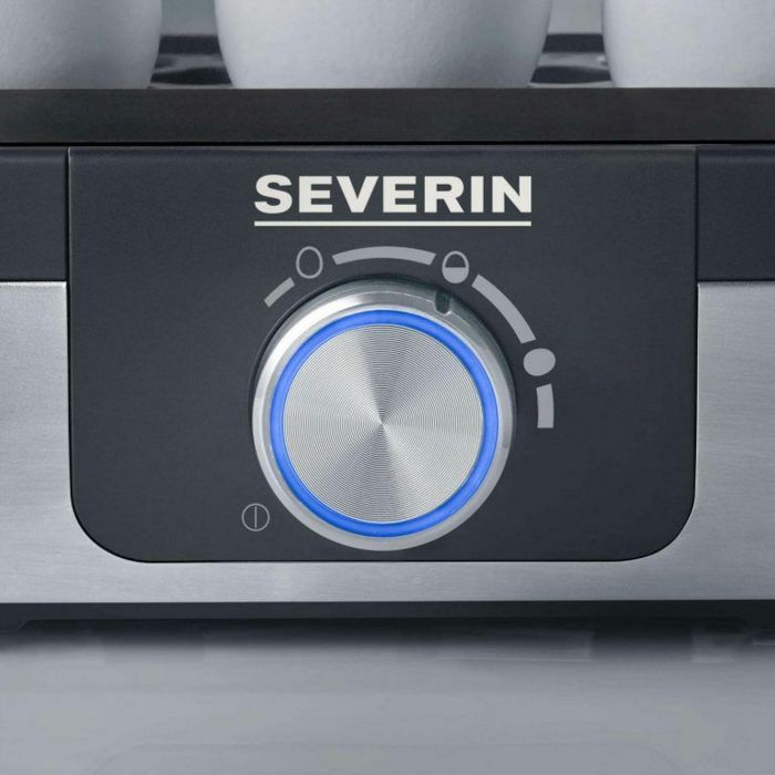 Яйцеварка Severin 270Вт, механічне керування, на 3 яйця, звуков., сигнал, пластик, сіро-чорний