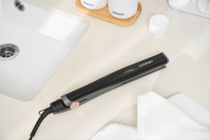 Выпрямитель Ardesto Pink Touch, 32Вт, 110-200C, керамика, серый+розовый
